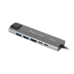 Adapter (HUB) USB typu C na HDMI/2x USB3.0/2x USB typu C/RJ45