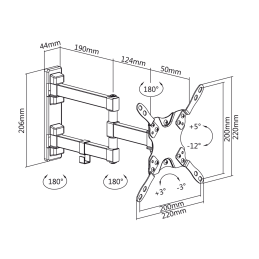 Uchwyt naścienny uniwersalny do LED TV (13-42")  regulacja w pionie i poziomie