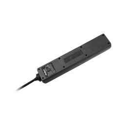 Przedłużacz sieciowy Rebel czarny 5 gniazd z przełącznikiem, kabel 5m (1,5mm)