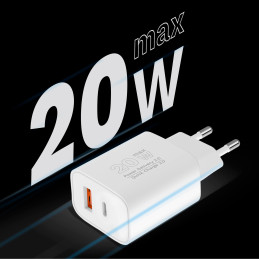 Ładowarka sieciowa Kruger&Matz dual USB z funkcją Power Delivery i Quick Charge