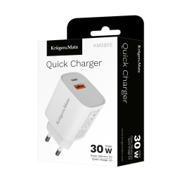 Ładowarka sieciowa Kruger&Matz dual USB z funkcją Power Delivery i Quck Charge