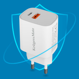 Ładowarka sieciowa Kruger&Matz dual USB z funkcją Power Delivery i Quck Charge