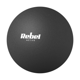 Piłka do masażu 6.25cm, kolor czarny, materiał silikon, REBEL ACTIVE