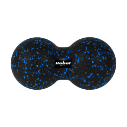 Duoball podwójna piłka do masażu 12cm, kolor czarno-niebieski, materiał EPP, REBEL ACTIVE