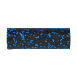 Mini wałek do masażu, roller piankowy gładki 5x15cm, kolor czarno-niebieski, materiał EPP, REBEL ACTIVE