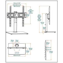 Stojak - stopa uniwersalna pod TV 32"-55" UCH0022-S