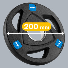 Zestaw obciążeń żeliwnych gumowanych 4x2.5kg, otwór olimpijski 51mm,  REBEL ACTIVE