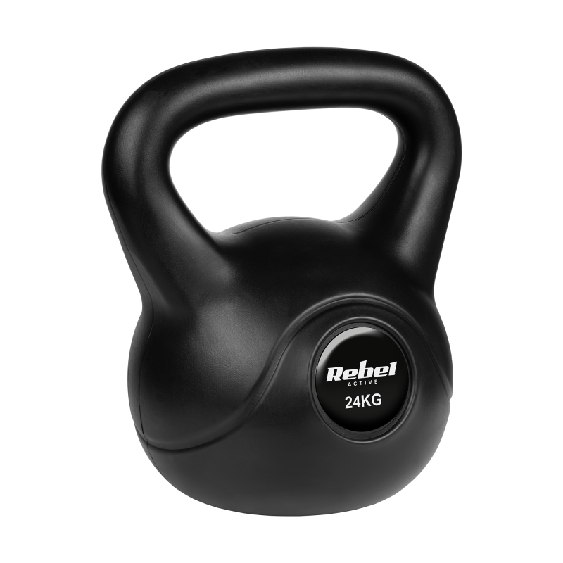 Kettlebell bitumiczny 24kg, REBEL ACTIVE