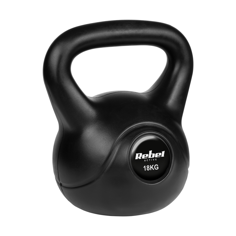 Kettlebell bitumiczny 18kg, REBEL ACTIVE