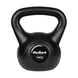 Kettlebell bitumiczny 14kg, REBEL ACTIVE