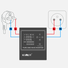 Zasilacz awaryjny KEMOT PROsinus-500-LFP4  przetwornica z czystym przebiegiem sinusoidalnym i funkcją ładowania  12V 230V 500VA/