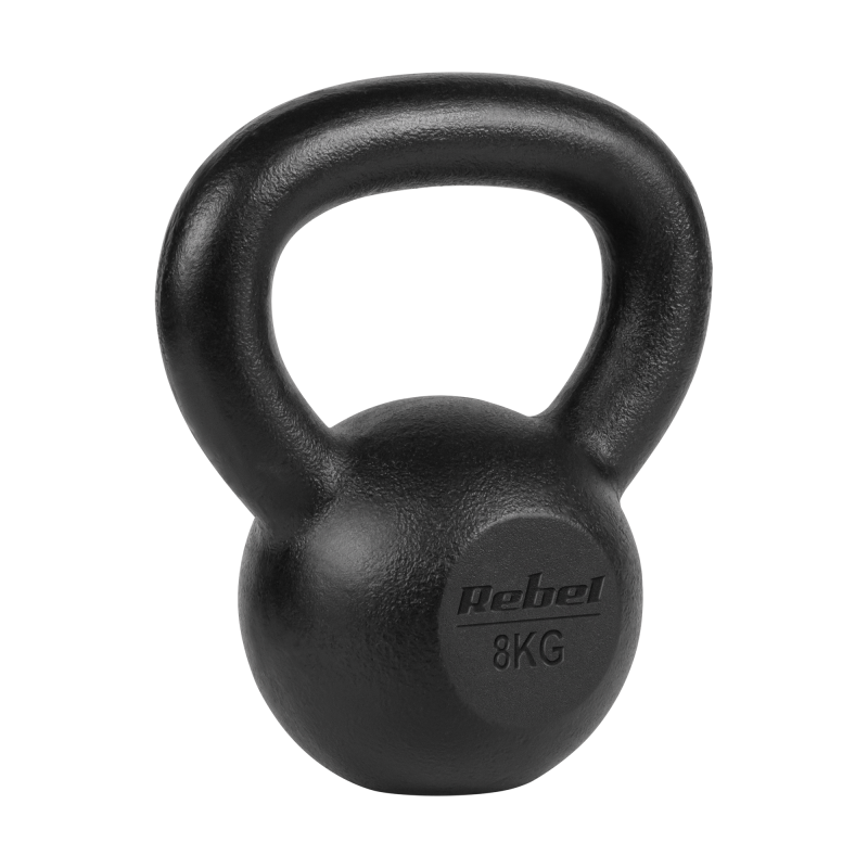 Kettlebell żeliwny 8kg, REBEL ACTIVE