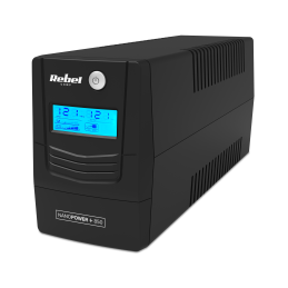 Zasilacz awaryjny komputerowy UPS REBEL model Nanopower Plus 850 ( offline, 850VA / 480W , 230 V , 50Hz , LCD , USB , RJ45 )