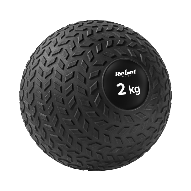 Mała piłka lekarska do ćwiczeń rehabilitacyjna Slam Ball 23cm 2kg, REBEL ACTIVE