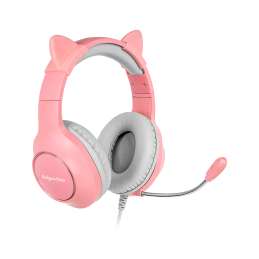 Gamingowe słuchawki nauszne dla dzieci Kruger&Matz Gamer Kids, kolor różowy